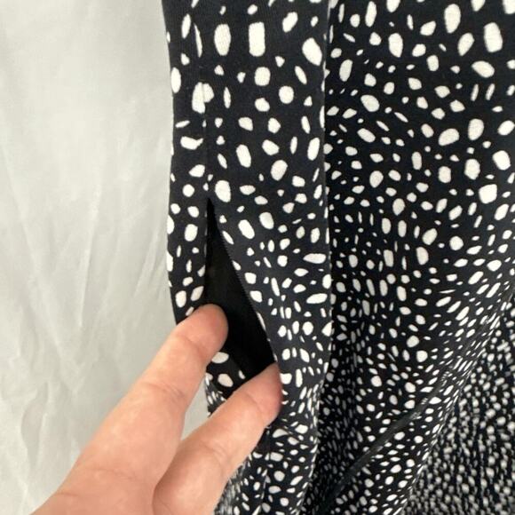 Title Nine Dress Medium Sayonara Cafe Sleeve Dots Black White - Picture 5 of 10